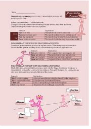 English Worksheet: Demonstrative Pronouns: This, That, These, Those with Pink Panther