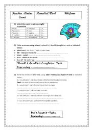 English Worksheet: save the earth