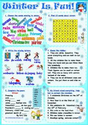 English Worksheet: Winter Is Fun!