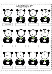 English Worksheet: What time is it? 