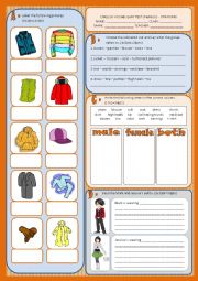 English Worksheet: Vocabulary test - clothes