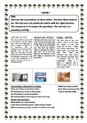 English Worksheet: HOTELS