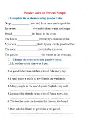 English Worksheet: passive voice in present simple