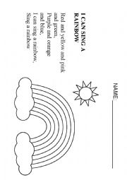 English Worksheet: I can sing a rainbow song