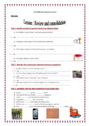 English Worksheet: REVIEW AND CONSOLIDATION