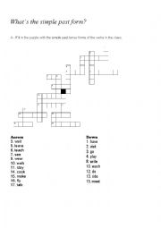 English Worksheet: Crossword Simple Past