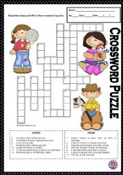 English Worksheet: CROSSWORD