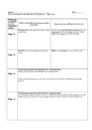 English Worksheet: Maus I Reading Comprehension Sheet Chapter 1