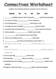 English Worksheet: Connectives 