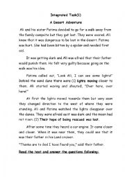 English Worksheet: A desert adventure