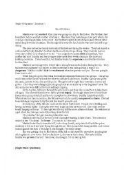 English Worksheet: snow fortress narrative