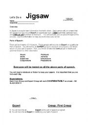 English Worksheet: Lets Do a Jigsaw