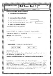 English Worksheet: language part