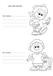 English Worksheet: colours and clothes