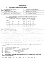 English Worksheet: Present Simple and Continuous TEST or Assessment