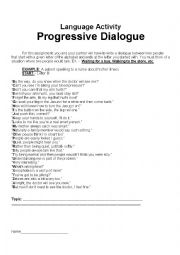 English Worksheet: Writing a Progressive Dialogue