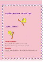 tenses lesson plan with one song