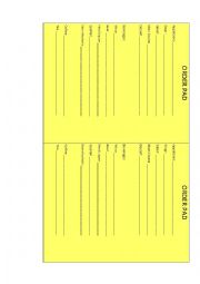 English Worksheet: Order Pad