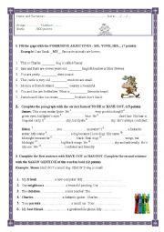 English Worksheet: Basic exam for twelve-year-old students