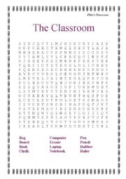 English Worksheet: Wordsearch: The Classroom