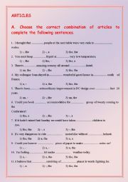 English Worksheet: Articles