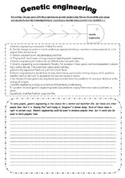 English Worksheet: genetic engineering