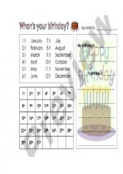 English Worksheet: Birthday