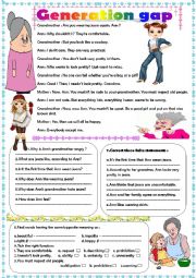 English Worksheet: generation gap