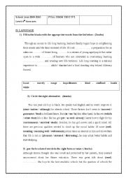English Worksheet: english test