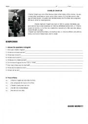 English Worksheet: Charle Chaplin