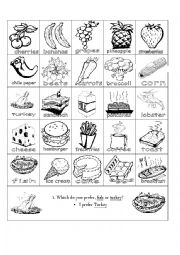 English Worksheet: food