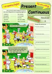 PRESENT CONTINUOUS - Worksheet, Talking activity, Lesson Plan