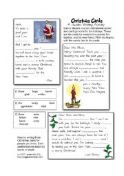 English Worksheet: Christmas card cloze
