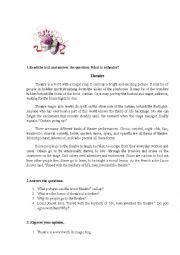 English Worksheet: Theatre