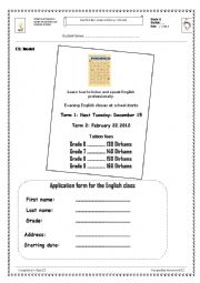 English Worksheet: writing form