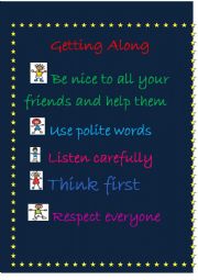 English Worksheet: Getting along