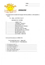 English Worksheet: Imperative