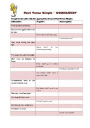 Past Tense Simple - Worksheet