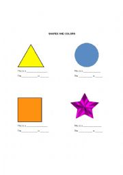 English Worksheet: SHAPES AND COLORS