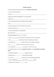 English Worksheet: Revision worsheet