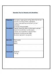 English Worksheet: semester plan