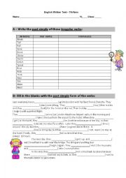 English Worksheet: Past Simple Test