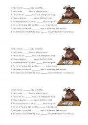 English Worksheet: Gruffalo - Possessive Pronouns