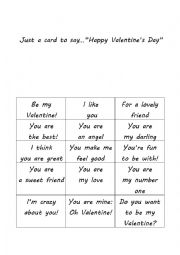 English Worksheet: just a card to say