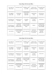 English Worksheet: Human Bingo