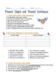 English Worksheet: The present  tense