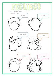 English Worksheet: FEELINGS