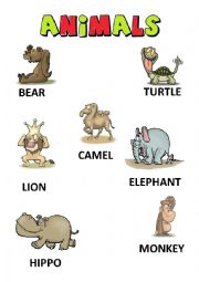 English Worksheet: Animals