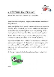 English Worksheet: A FOOTBALL PLAYER