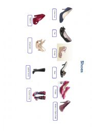 English Worksheet: WOMENS SHOES PICTIONARY